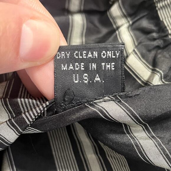 Krista Larson Silk Taffeta Striped Midi Skirt Ruffle OS Unique Art To Wear Artsy - Picture 12 of 12